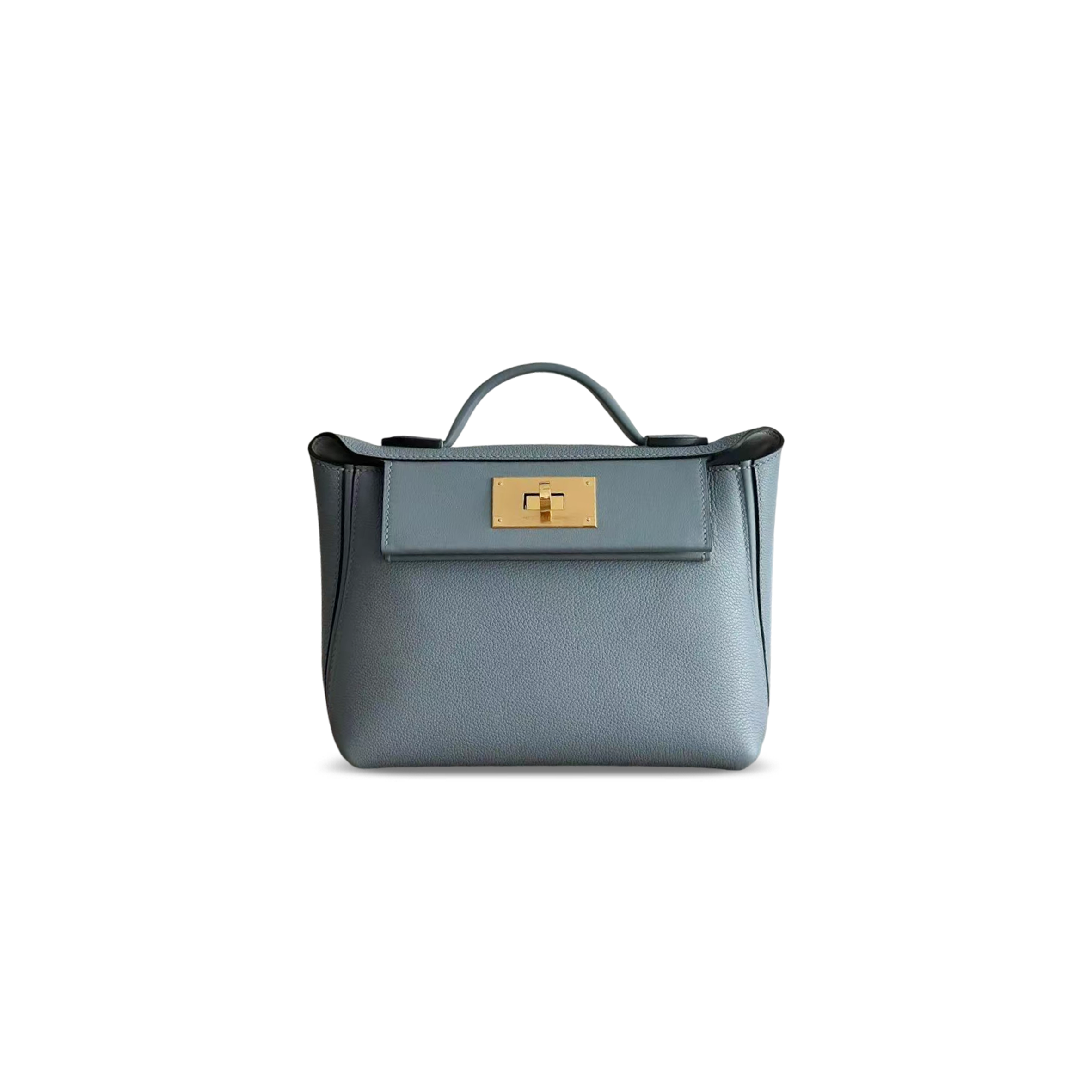 H**me5 master mini 2424 21 bleu lin evercolor and swift gold hardware (21*16*12cm)
